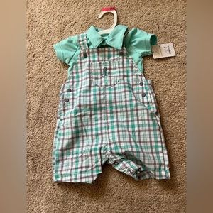Brand New Plaid Overalls